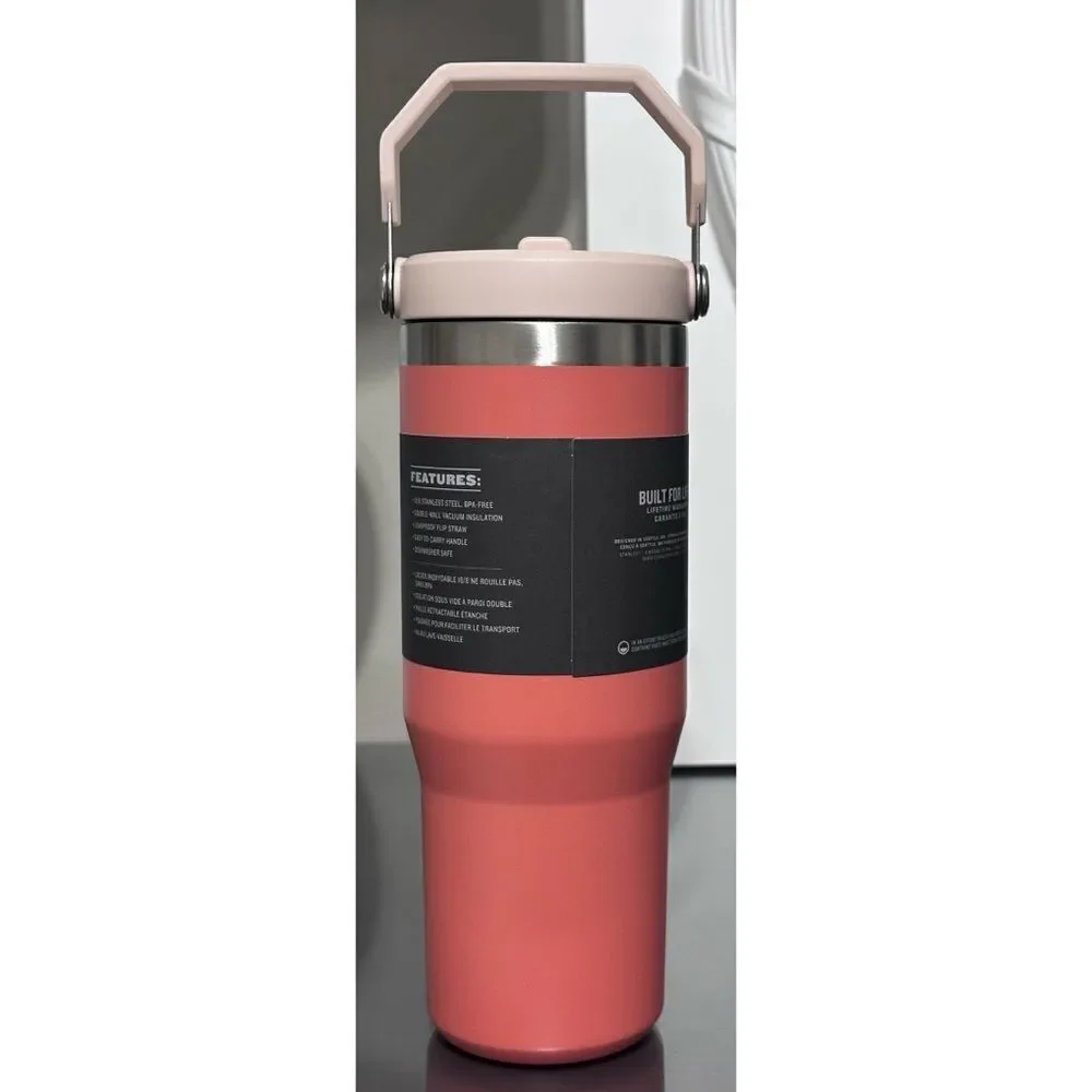 Stanley Ice Flow Flip‎ Straw Tumbler 30oz, GRAPEFRUIT - Picture 2 of 4
